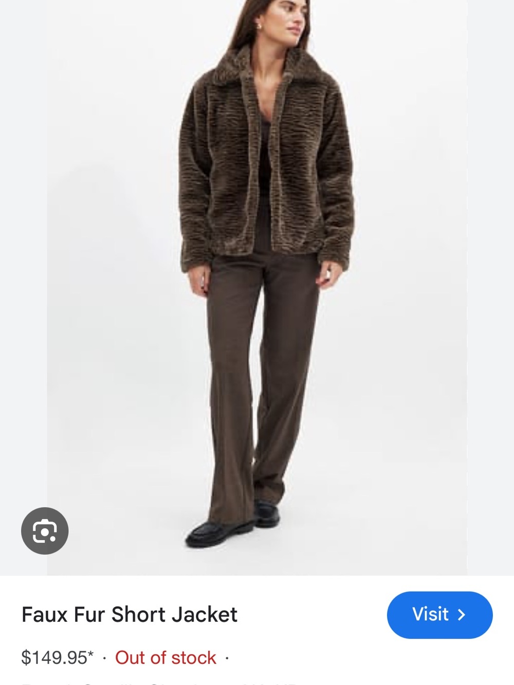NA-KD Fur Jacket - Brown